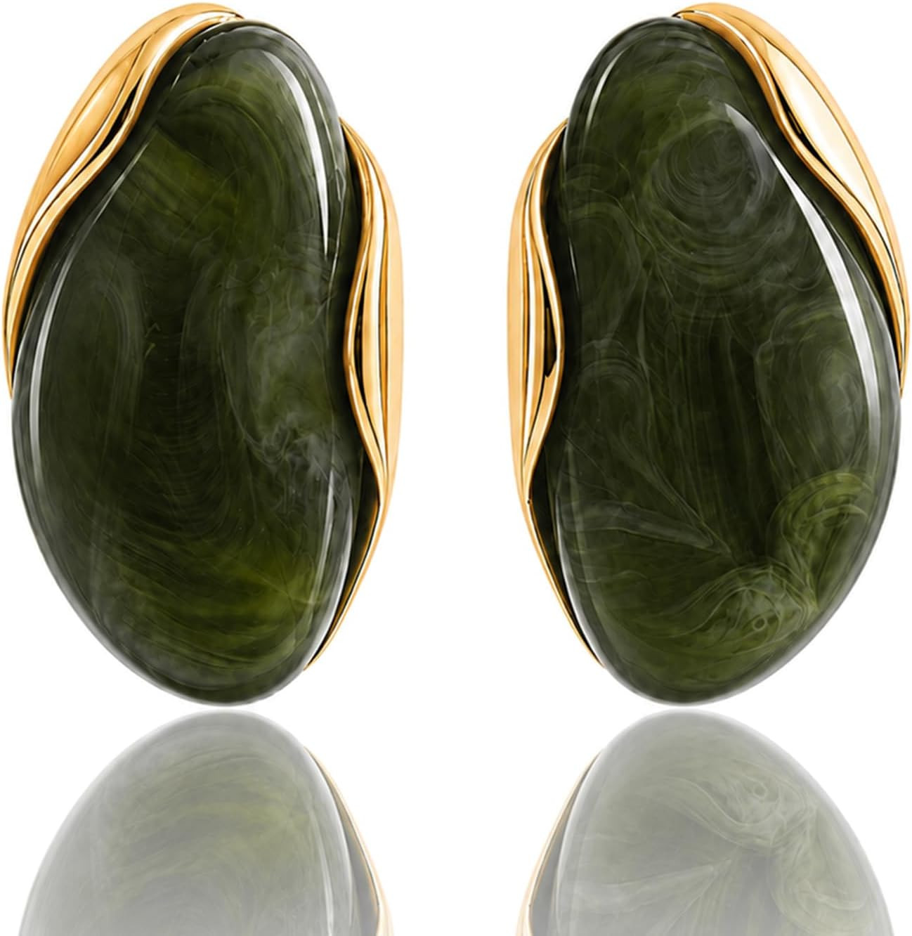 Mchic Large Statement Earrings for Women Trendy, Chunky Resin Dangle Stud | Amazon (US)