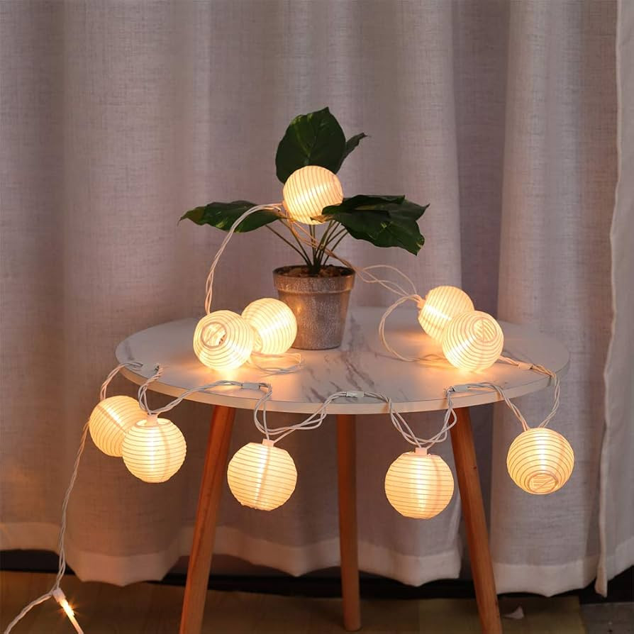 Lantern String Lights Plug in, Outdoor Lantern Lights String 9.83FT Pack of 10 Nylon Lantern Stri... | Amazon (US)