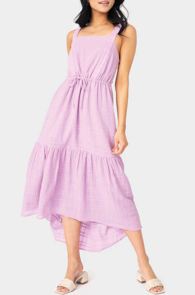Tiered Maxi Dress with Drawstring Waist | Gibsonlook