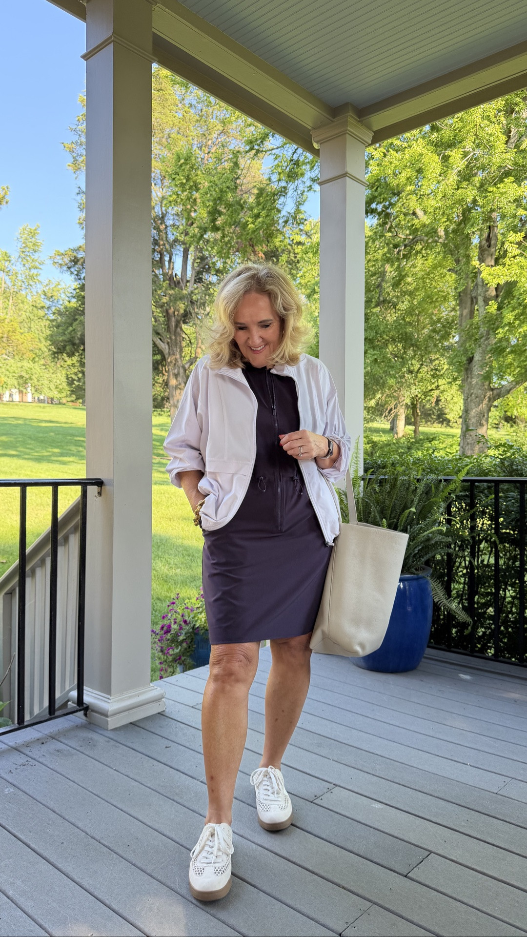 Super sporty casual look by the rack! Wearing a medium. Dress and jacket come in several colors.

#LTKOver40 #LTKActive #LTKPetite