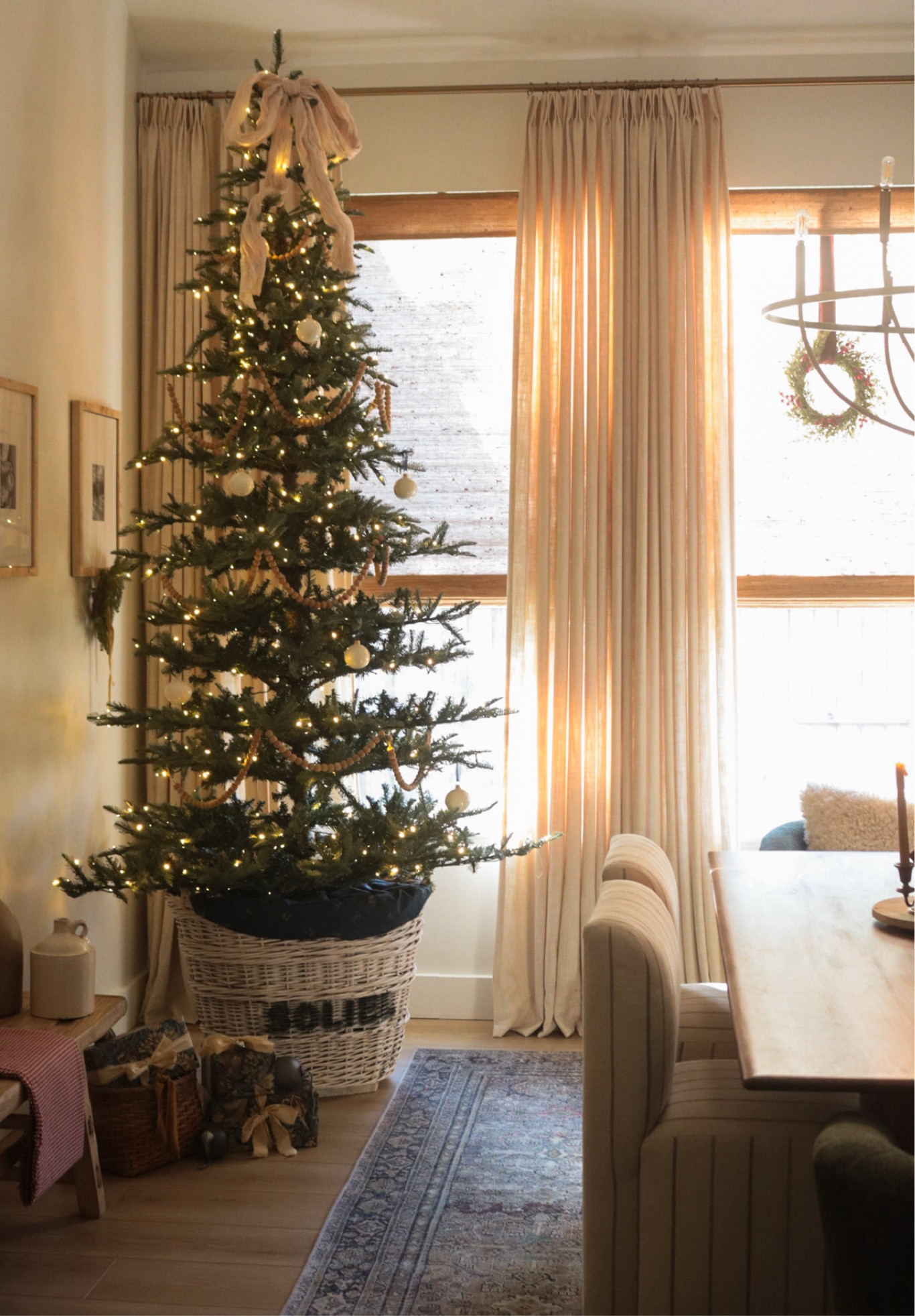 Holiday Dining Room, Christmas Tree Basket, King of Christmas Alpine Fir, Gallery Wall Frame, Wreath, Wrapping Paper, McGee and Co

#LTKHoliday #LTKFindsUnder100 #LTKHome