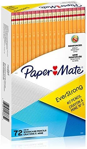 Paper Mate EverStrong #2 Pencils, Reinforced, Break-Resistant Lead When Writing, 72-Count | Amazon (US)