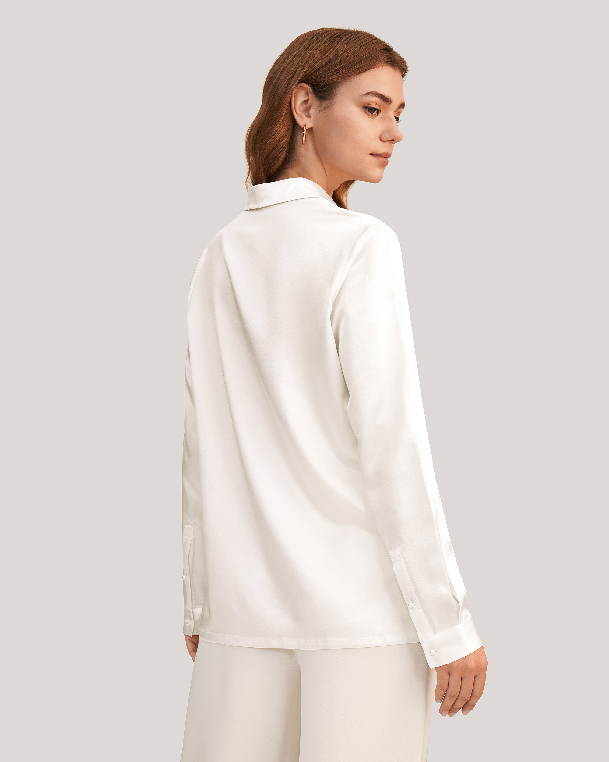 Klassisches Seidenhemd mit Perlenknöpfen | LilySilk