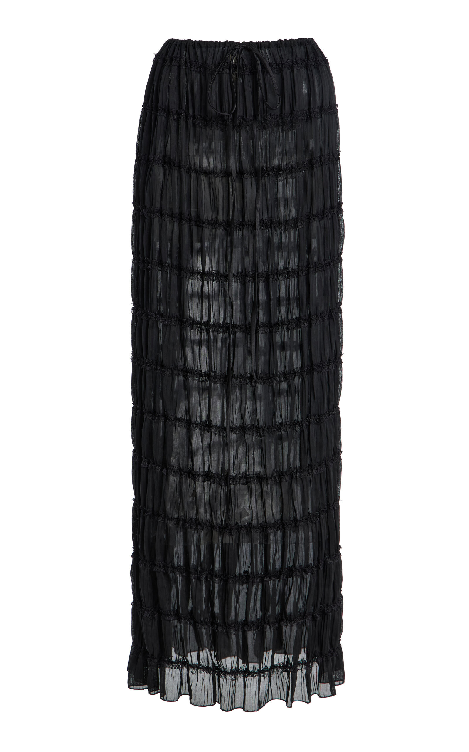 Arcina Ori - Juliette Ruched Maxi Skirt - Black - S - Moda Operandi | Moda Operandi (Global)