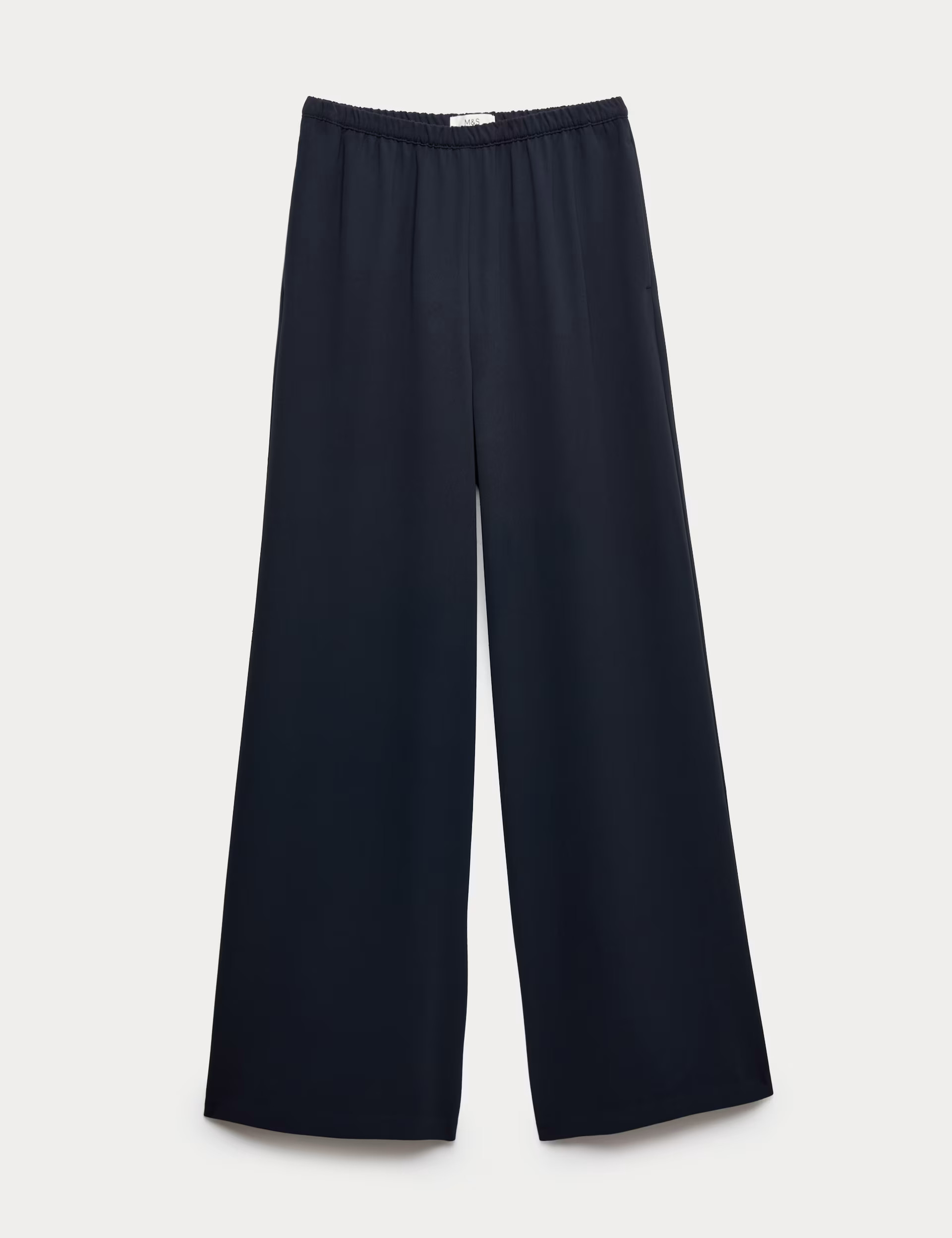 Crepe Elasticated Waist Wide Leg Trousers | Marks & Spencer (UK)