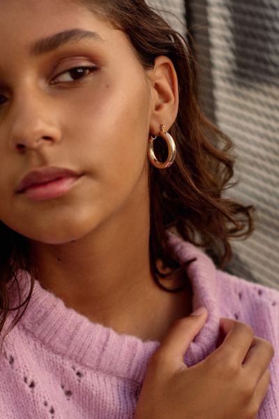 Chunky Hoop Earring - Gold at Urban Outfitters | Urban Outfitters (US and RoW)