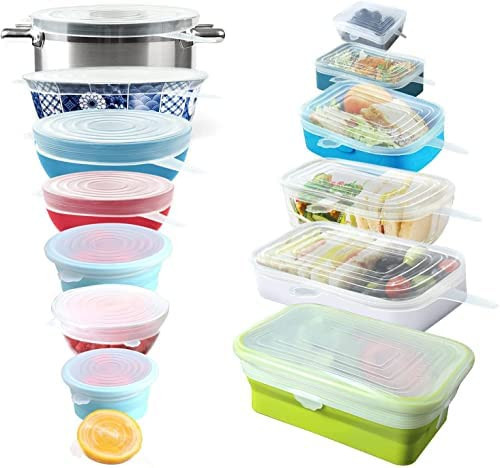 Amazon.com: True Nature Silicone Stretch Food Covers 12-Pk - 100% Platinum-Cured Food Grade Silicon, | Amazon (US)