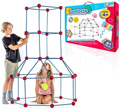 Power Your Fun Fun Forts Kids Tent for Kids - 81 Pack Fort Building STEM Toys Kit, Construction T... | Amazon (US)