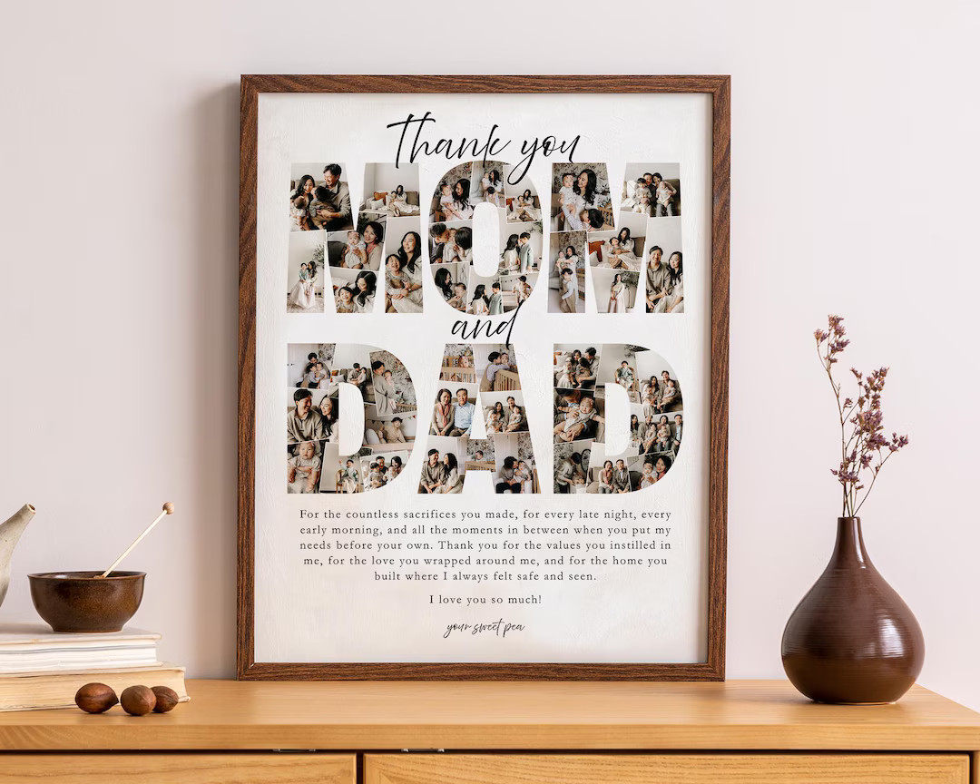 Gift for Mom and Dad Photo Collage Canva Template, Personalized Gift From Adult Children to Paren... | Etsy (US)