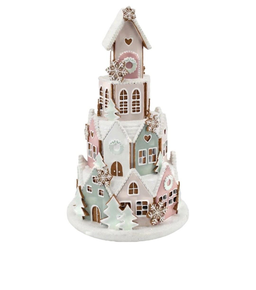 White Icing Resin Gingerbread Village LED Light up - Etsy | Etsy (US)