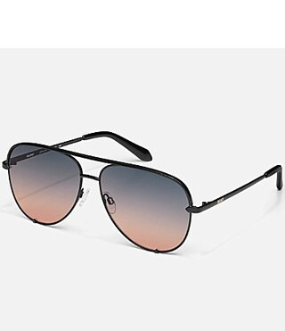 QUAY Unisex High Key 55mm Aviator Sunglasses - Black/Smoke Coral | Dillard's