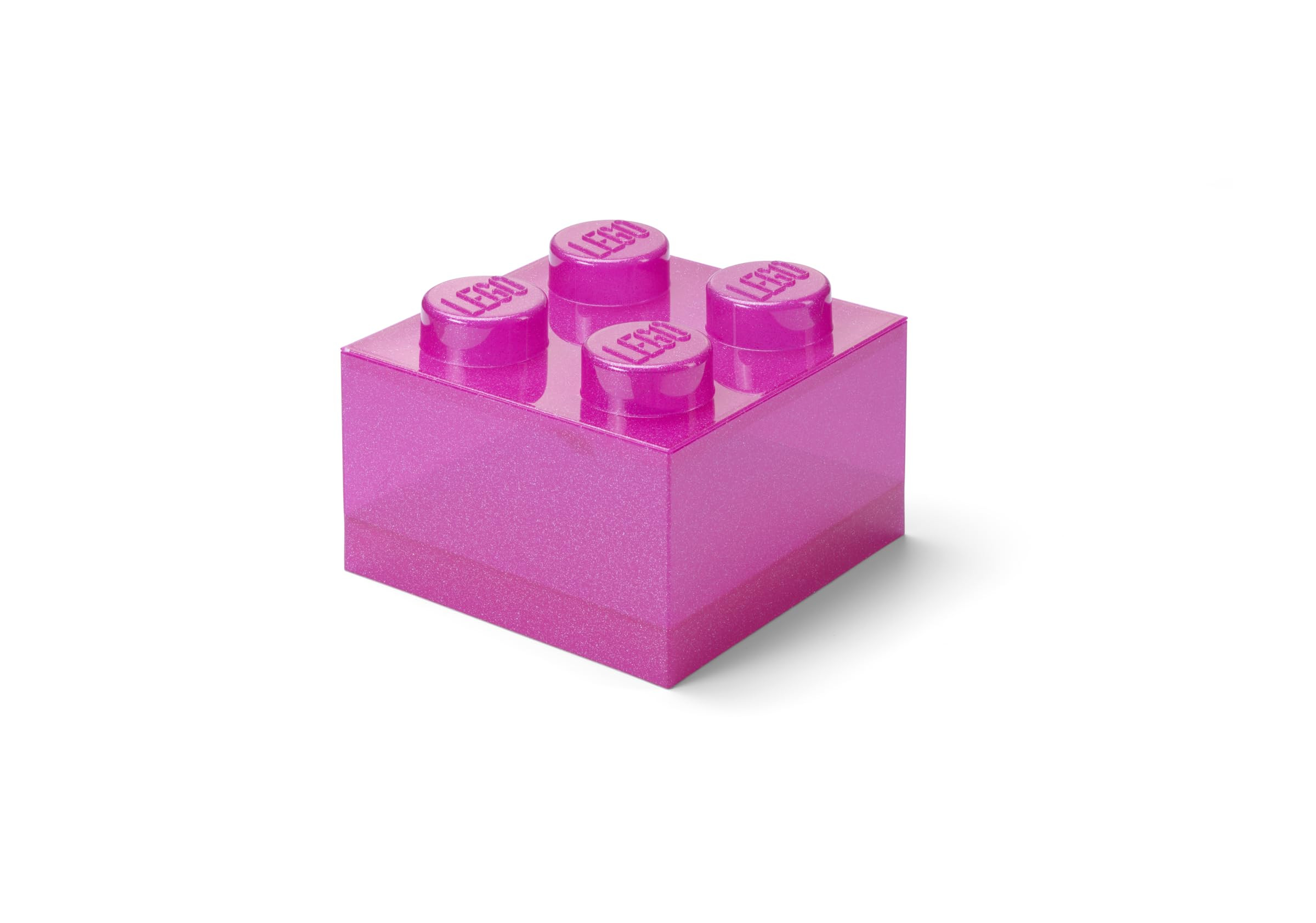 LEGO Storage Brick 4 Knobs Glitter Medium Violet - Stackable Plastic Storage Box with Lid for Kid... | Amazon (US)