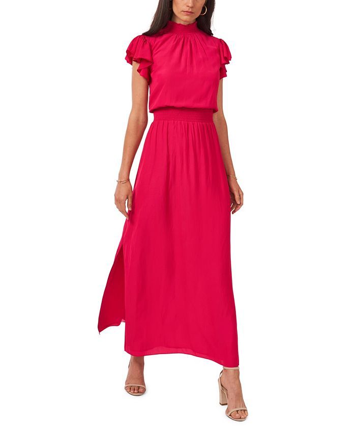 1.STATE Flutter Sleeve Smocked Neck Maxi Dress & Reviews - Dresses - Women - Macy's | Macys (US)