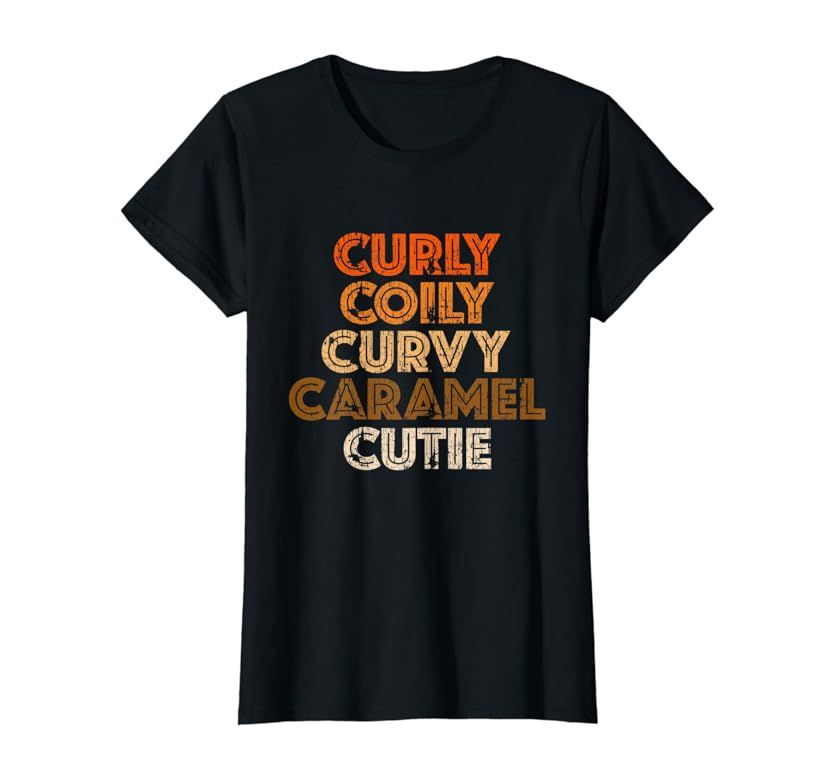 Curly, Coily Curvy Caramel Cutie Natural Hair T-Shirt | Amazon (US)