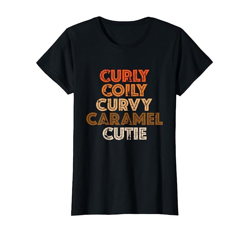 Curly, Coily Curvy Caramel Cutie Natural Hair T-Shirt | Amazon (US)