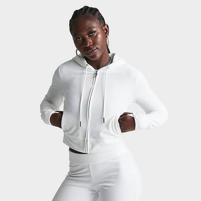 Women's Juicy Couture OG Big Bling Velour Zip-Up Hoodie | Finish Line (US)