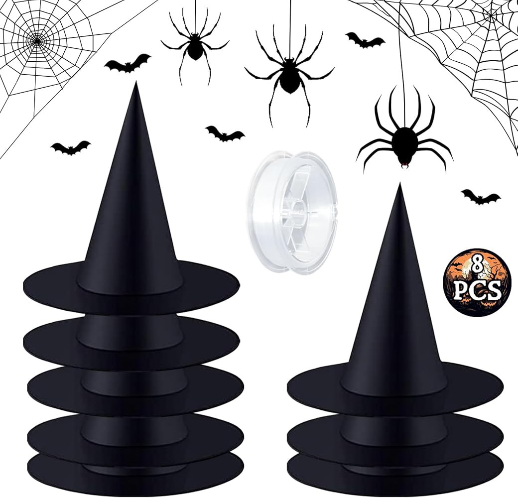 Halloween Floating Witch Hats Hanging Witches Hats with 98Ft Fishing Line for Halloween Decor Cos... | Amazon (US)