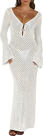 ANRABESS Women Swimsuit Swim Crochet Cover Up Knit Bathing Suit Swimwear 2026 Summer Bodycon Beac... | Amazon (US)