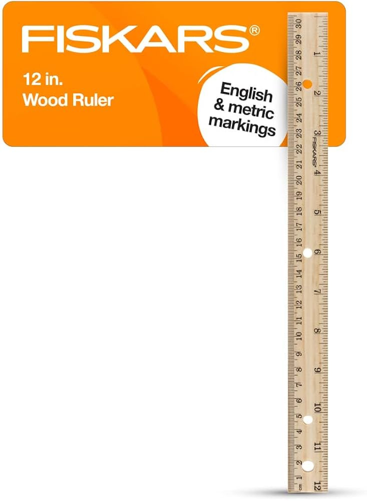 Fiskars Wood Ruler - 12" Straight Edge Ruler for Kids - Back to School Supplies for Students | Amazon (US)