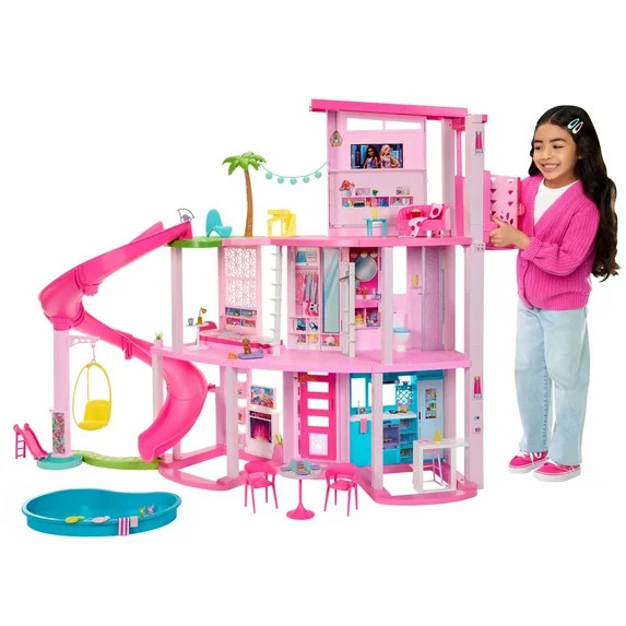 Barbie Dreamhouse Pool Party Doll House and Playset with 75+ Pieces, 45 in, Slide & Puppy Elevato... | Walmart (US)