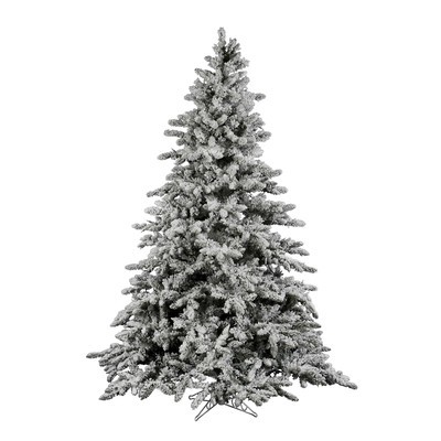 Flocked Utica 6.5' Green Fir Artificial Christmas Tree with Unlit with Stand | Wayfair North America