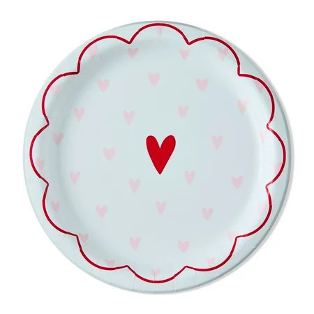 Disposable Paper Plates, 9", Pink and Red Hearts, 8 Count, Valentine's Day by Way To Celebrate | Walmart (US)