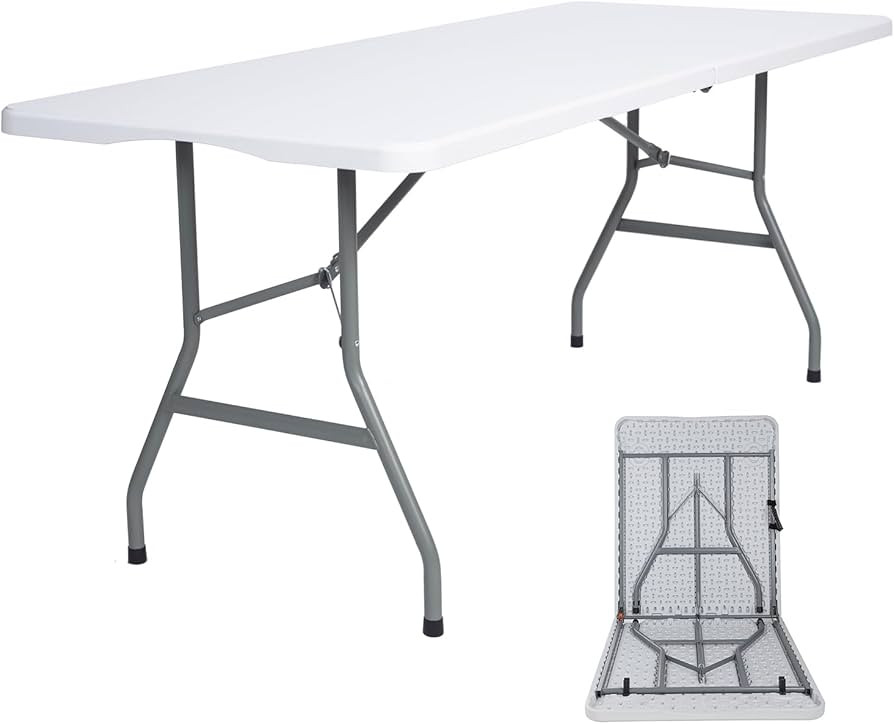 Folding Table 6ft Heavy Duty Portable Table Indoor Outdoor with Parties, Camping & BBQs, Folds in... | Amazon (US)