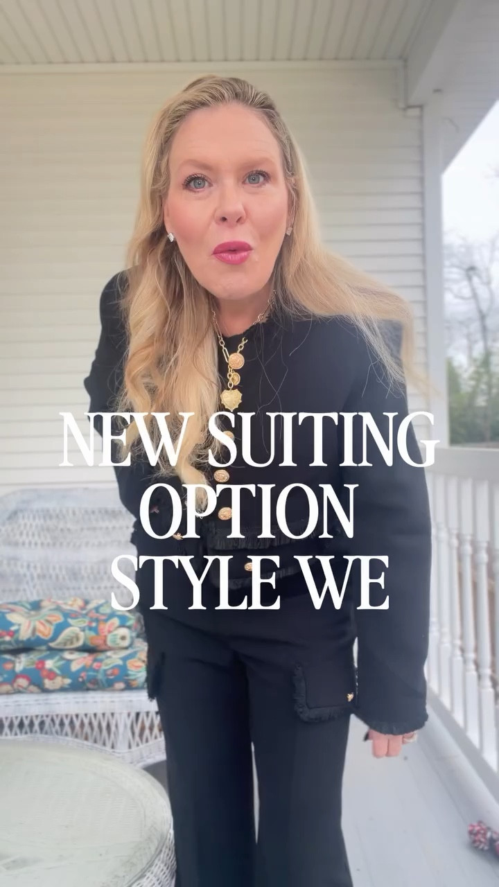 Power suit… but make it interesting. 🖤✨

This StyleWe set had me at the details — gold statement buttons, raw-edge trim, and cargo-style pockets that give this classic black suit a modern edge. Structured enough for work, but cool enough to take straight to dinner.

I love when a piece looks tailored and elevated but still feels a little unexpected. This one checks all the boxes.

Linked on LTK for anyone looking to upgrade their black suit game.

#StyleWe #PowerSuit #CorporateStyle #ModernClassic #WomenOver50Style