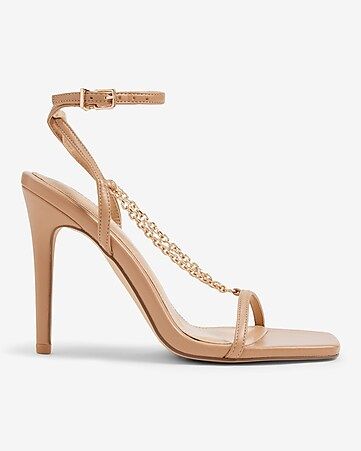 Chain Strap High Heeled Sandals | Express