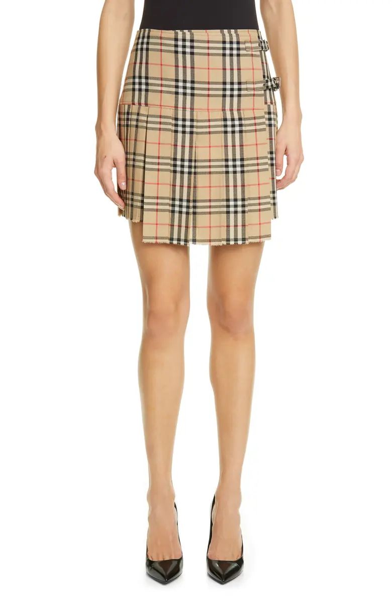 Burberry Zoe Vintage Check Asymmetrical Wool Kilt | Nordstrom | Nordstrom