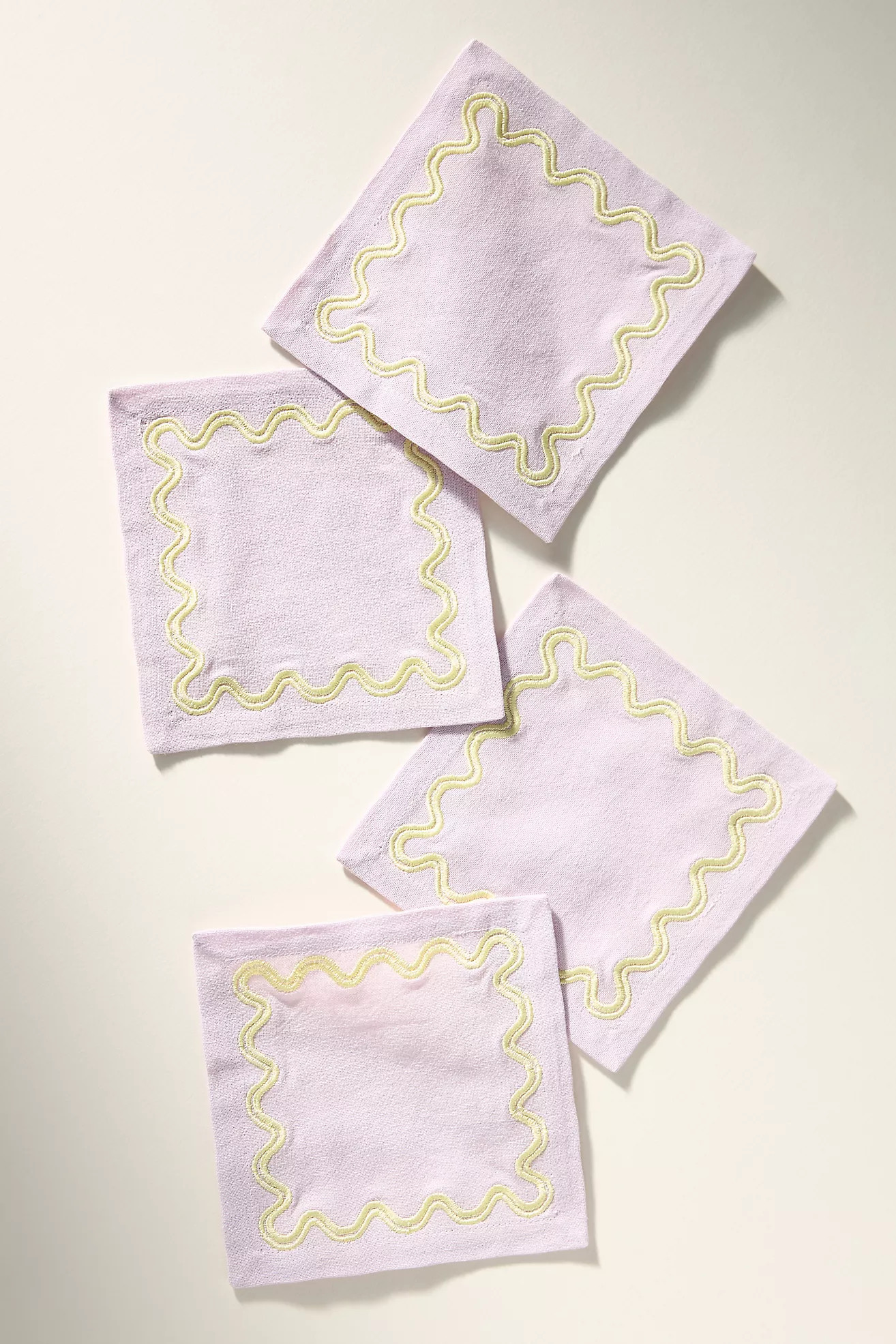 Madeline Embroidered Cocktail Napkins, Set of 4 | Anthropologie (US)
