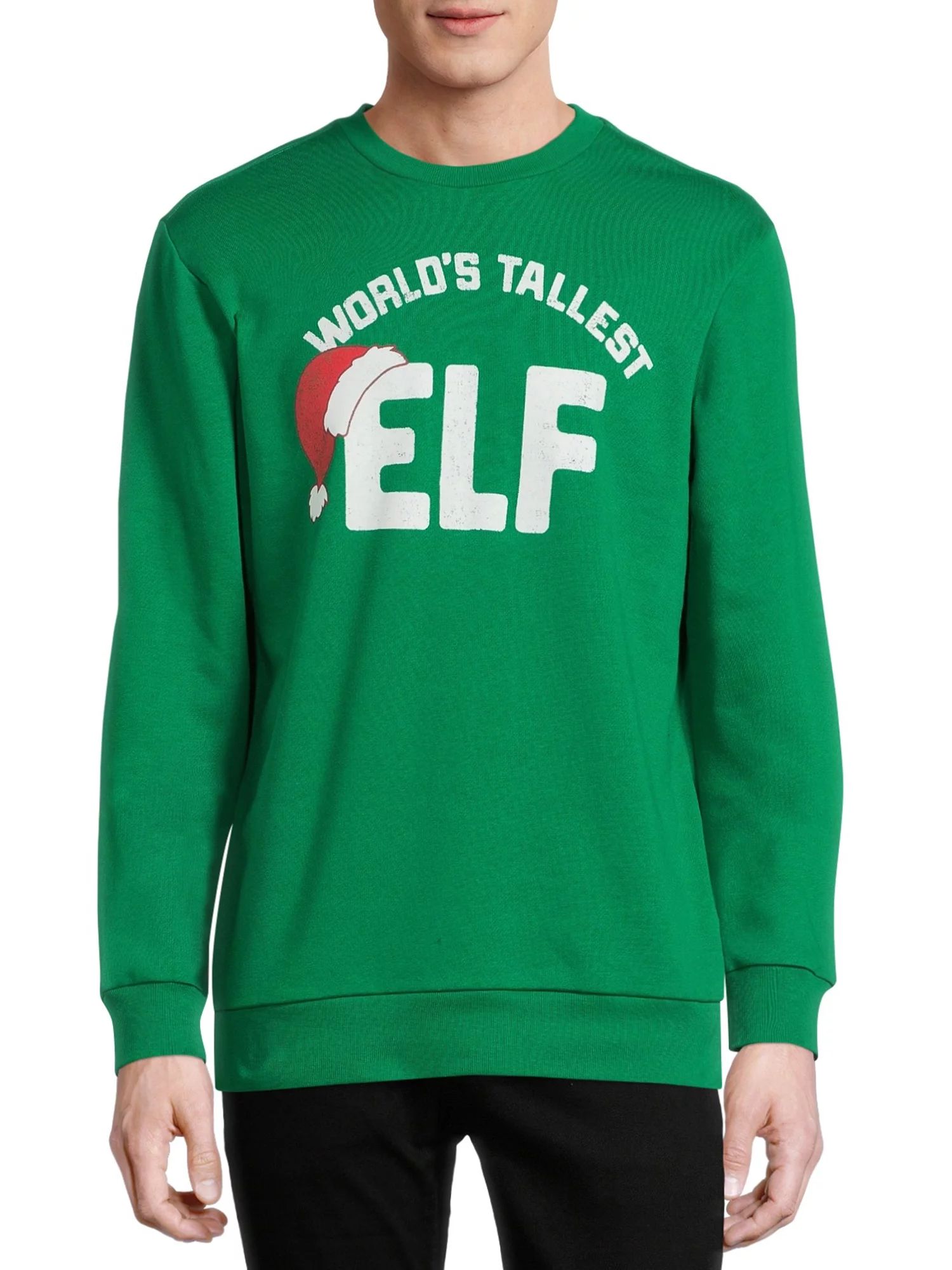 Holiday Time Men’s World’s Tallest Elf Fleece Sweatshirt - Walmart.com | Walmart (US)