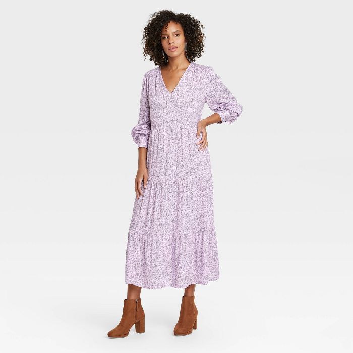 Women's Long Sleeve Tiered Dress - A New Day™ | Target