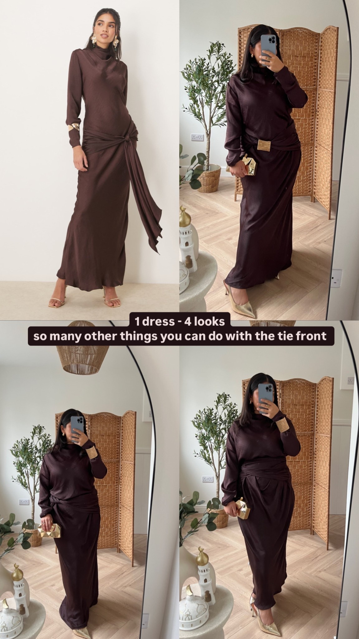 the perfect effortless satin dress which is petite friendly and pretty for Eid, weddings, occasions, holiday nights ✨ the dress is so versatile and so many looks can be created with the tie front belt ✨

size up as snugs on the hips and chest area 

#LTKpetite #LTKwedding #LTKmodest