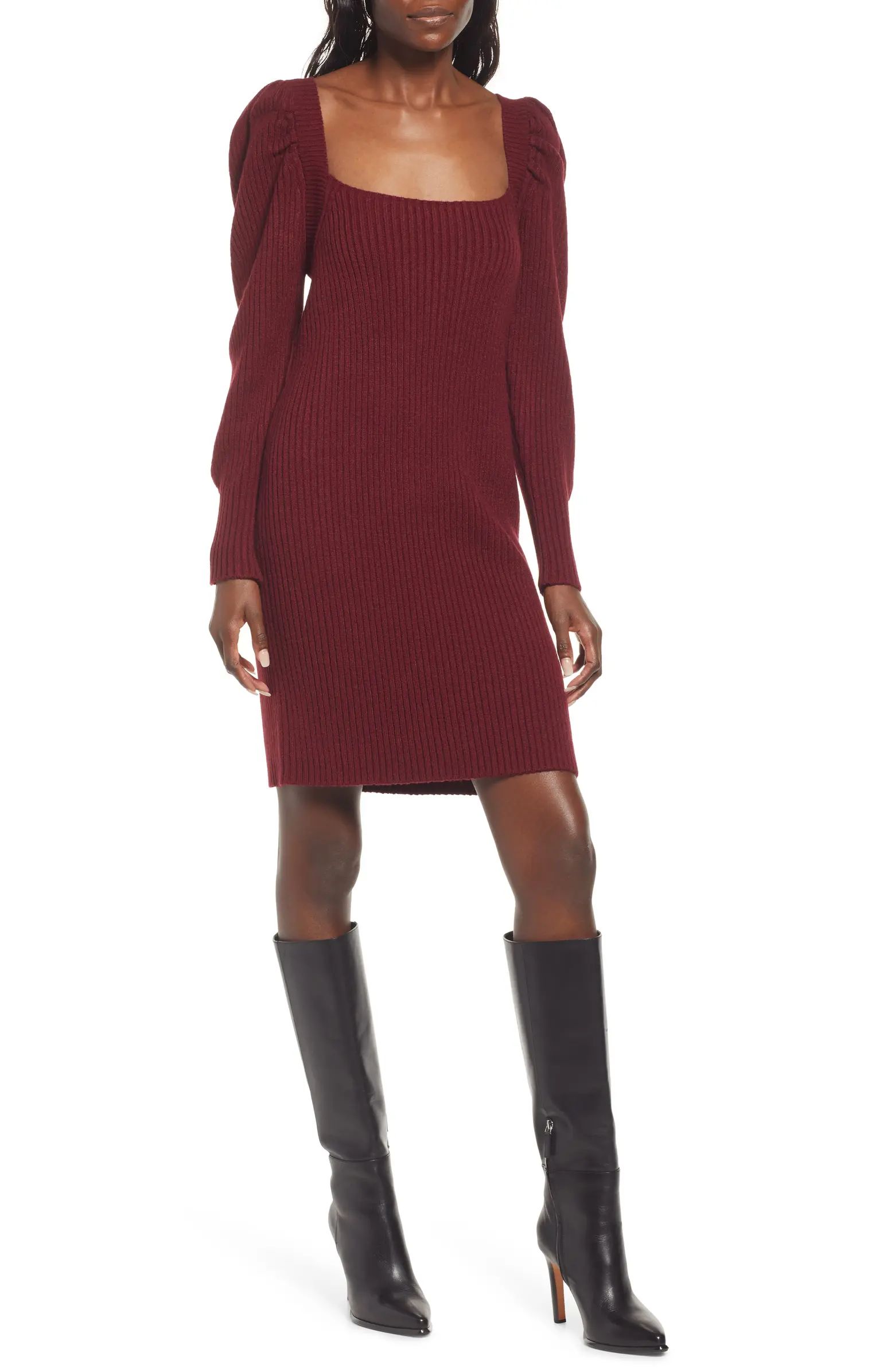 Charles Henry Ribbed Long Sleeve Sweater Dress | Nordstrom | Nordstrom