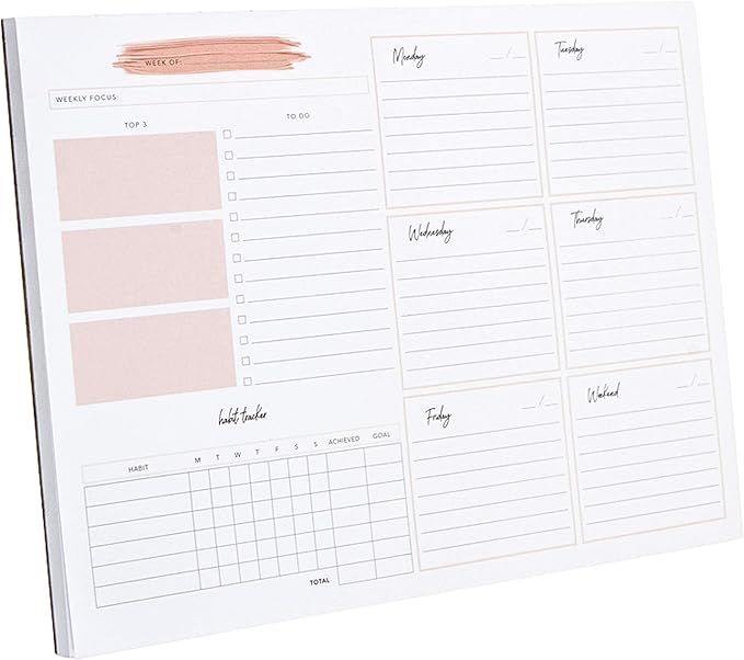Weekly Planner Pad – to Do List Notepad 52 Sheets Size (10 x 7.8”) Weekly Schedule & Calendar... | Amazon (US)