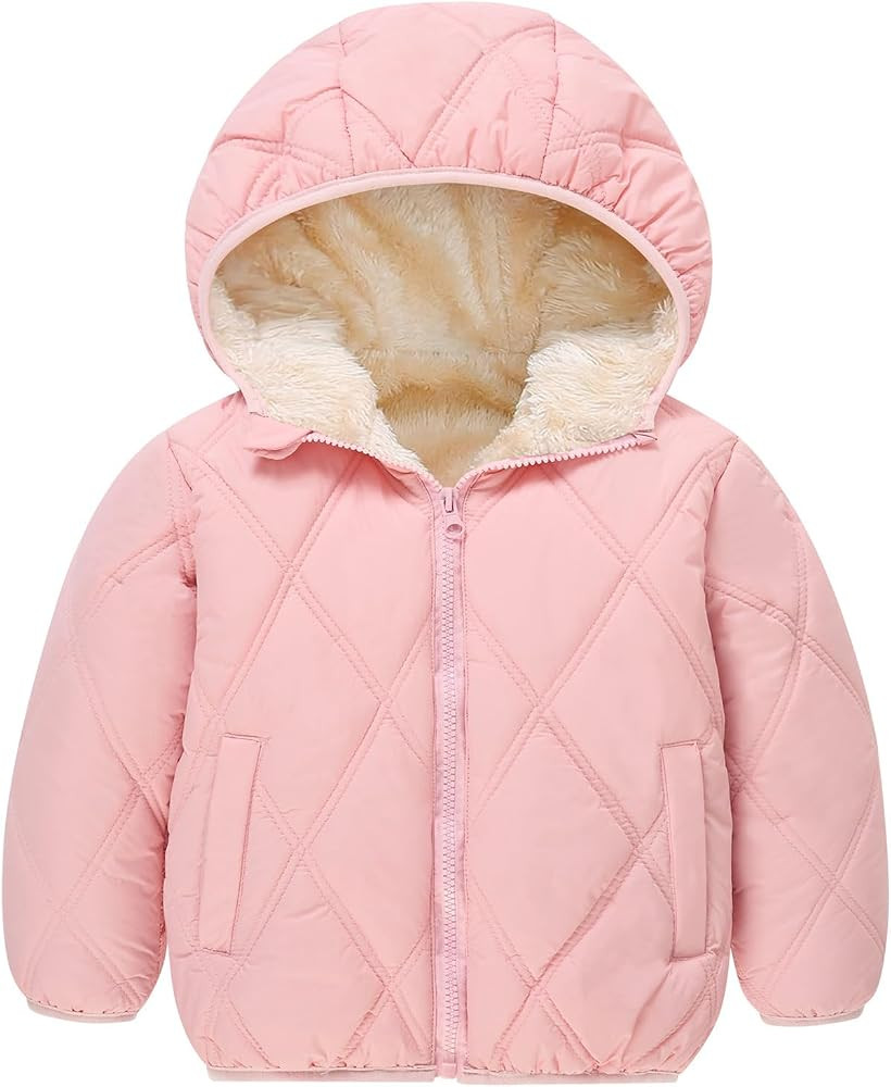 Baby Girls Winter Coat Toddler Puffer Jackets Fleece Outwear 12M-5T | Amazon (US)
