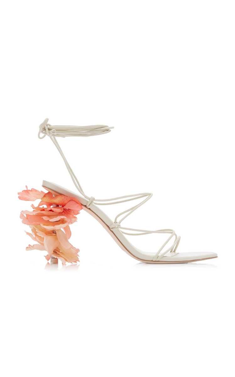Effie Flower-Detailed Lace-Up Leather Sandals | Moda Operandi (Global)