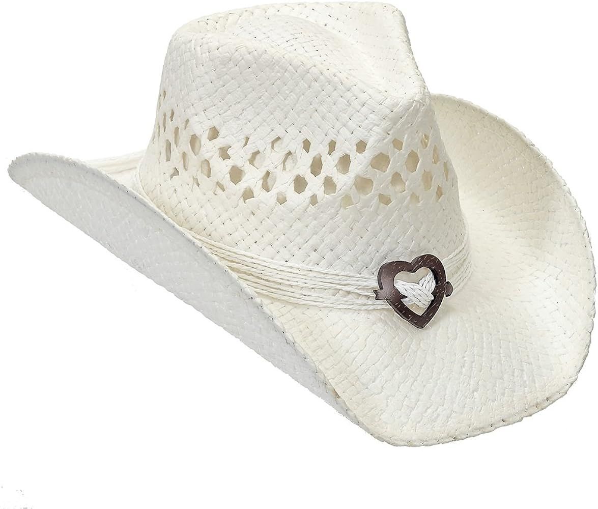 Port Classic Shapeable Straw Country Cowboy Hat, Heart | Amazon (US)