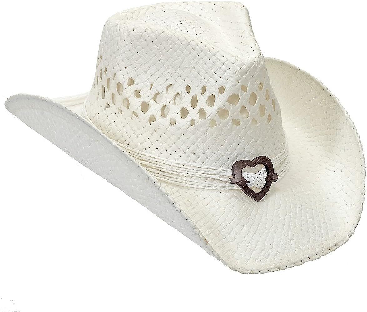 Port Classic Shapeable Straw Country Cowboy Hat, Heart | Amazon (US)