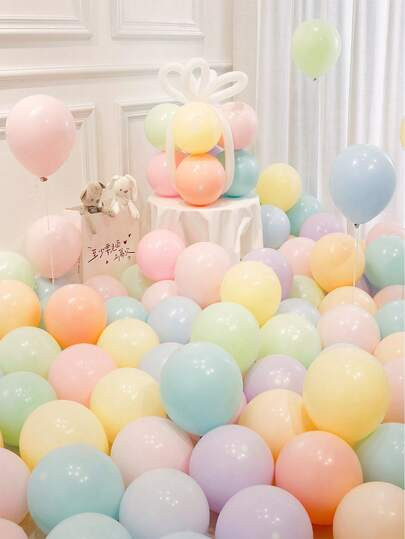 20pcs Latex Balloon, Modern Mixed Color Decorative Balloon For Party Back To School Valentine Day - Size one-size | SHEIN
