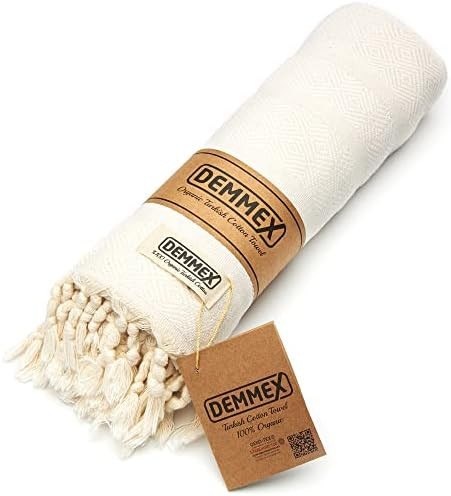 DEMMEX Certified 100% Organic Cotton & Organic Dye Prewashed XL Diamond Weave Turkish Cotton Towel P | Amazon (CA)