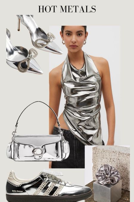 Four trends I love from Pinterest Predicts (which I worked on this year). This is Hot Metals… silver is going to become a neutral in 2024. Shop some of the items I found below… ⭐️
Silver metallic aesthetic | Silver mirror adidas Sambas | Oversized scrunchie | Mirror bag | Christmas party ideas | Silver bow shoes | Liquid silver top 

#LTKparties #LTKitbag LTKFestiveSaleUK