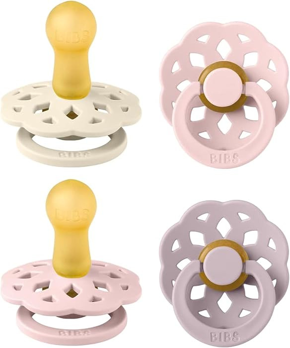 BIBS Boheme Soother 4-Pack | BPA Free Dummy Pacifier | Round Nipple | Natural Rubber Latex | Made... | Amazon (US)