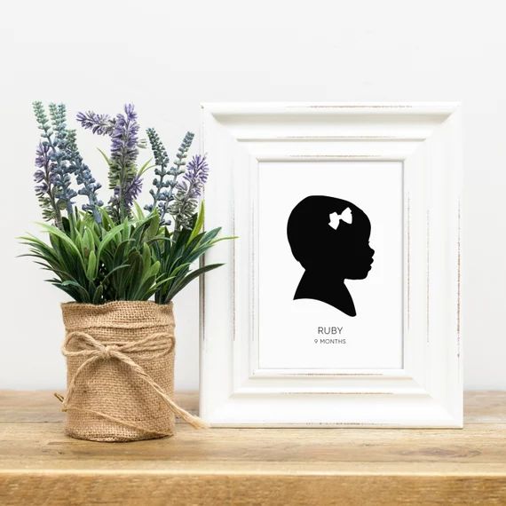 Digital File Custom Personalized Silhouette Portrait with Personalized Name – Custom Silhouett... | Etsy (US)