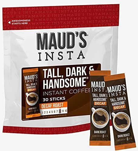 Maud's Instant Decaf Dark Roast Coffee (Insta Decaf Tall Dark & Handsome), 30ct. Solar Energy Produc | Amazon (US)