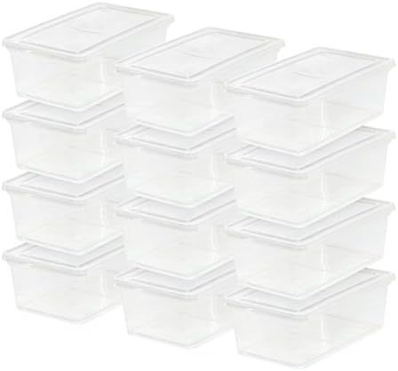 IRIS USA 6 Quart Plastic Storage Bin Tote Organizing Container with Latching Lid for Shoes, Heels... | Amazon (US)