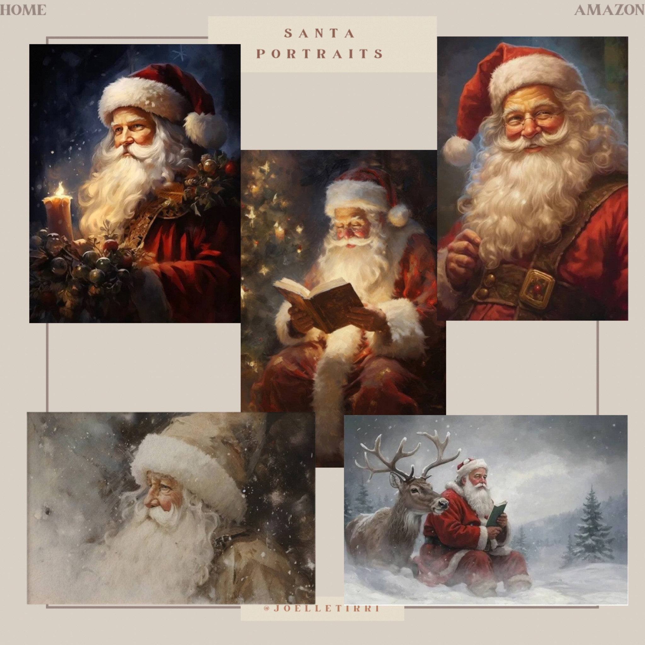 Santa portraits, Christmas art home decor from Amazon. #christmasdecor #amazon 

#LTKSeasonal #LTKHoliday #LTKHome