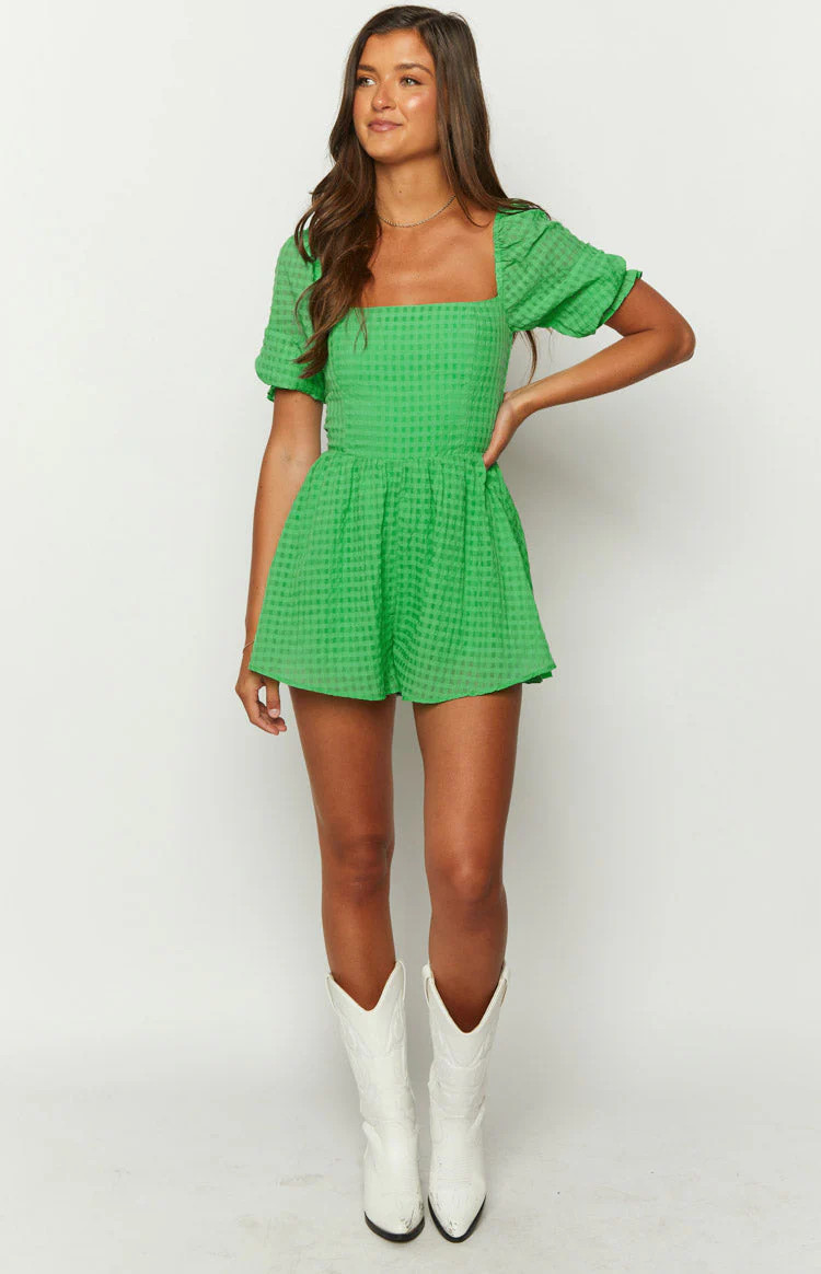 Delilah Green Playsuit | Beginning Boutique (US)