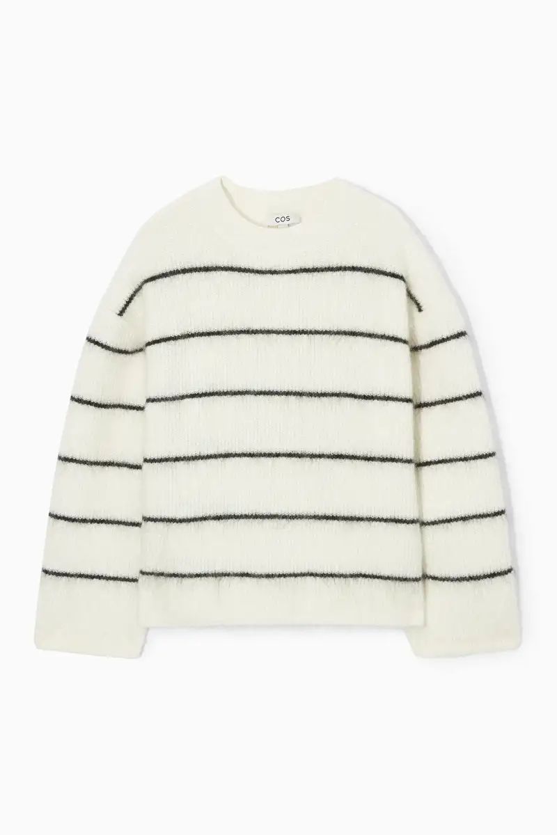 TEXTURED MOHAIR-BLEND JUMPER - WHITE / STRIPED - COS | COS (US)